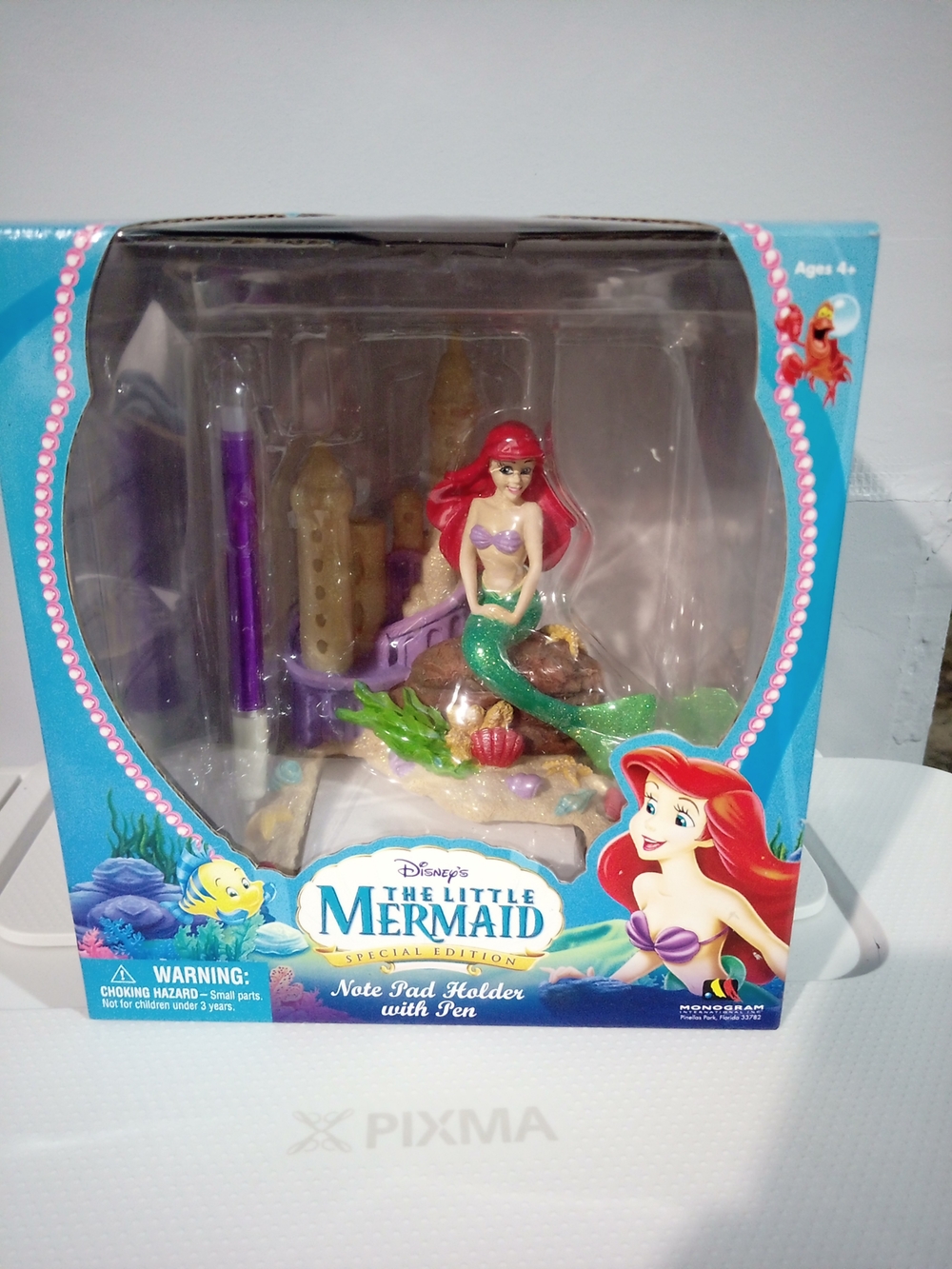Disney The Little Mermaid Ariel Mermaid Figure Note Pad Holder with Pen